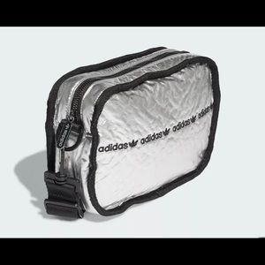 NEW!!! Adidas Shoulder mini airliner Bag Crossbody Women/Men, Silver Metallic